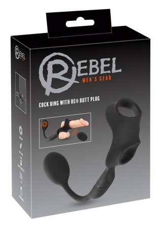 Pierścienie z korkiem analnym Cock Ring With RC Butt Plug