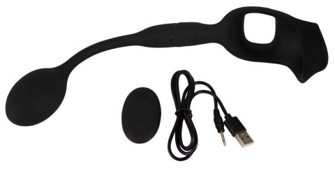 Pierścienie z korkiem analnym Cock Ring With RC Butt Plug