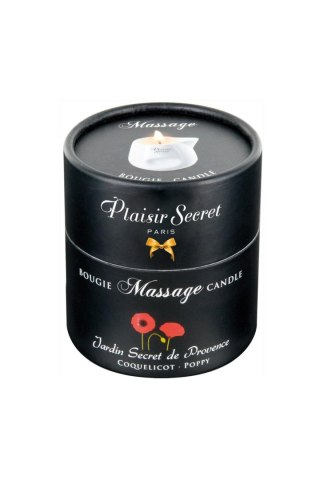 Świeca do masażu o zapachu kwiatu maku Plaisir Secret 80ml