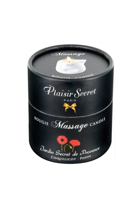 Świeca do masażu o zapachu kwiatu maku Plaisir Secret 80ml