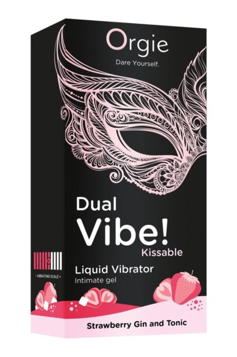 Wibrator w płynie Orgie Dual Vibe! Kissable Liquid Vibrating Strawberry Gin And Tonic