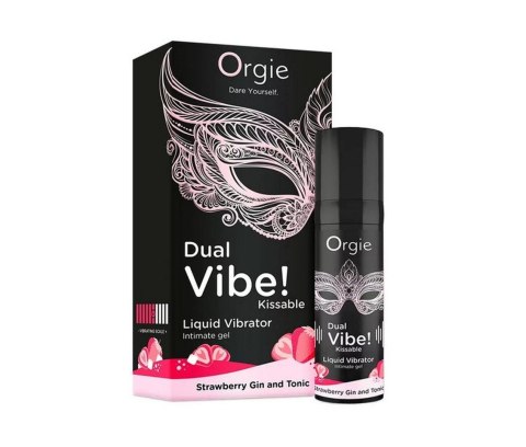 Wibrator w płynie Orgie Dual Vibe! Kissable Liquid Vibrating Strawberry Gin And Tonic